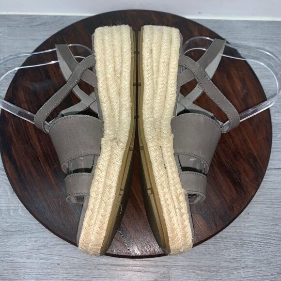 EILEEN FISHER Women’s 8 Sandals Devi Gray Platform Wedge Espadrille Jute Strappy - Picture 8 of 11